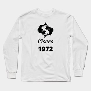 Black Zodiac Birthday Pisces 1969 Long Sleeve T-Shirt